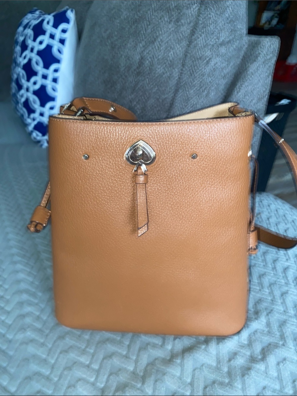 Kate Spade Brown Leather Crossbody Bucket Bag - Elegant Everyday Carry